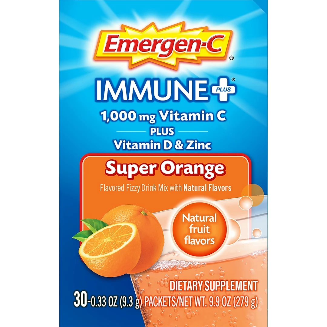 Emergen-C Immune Plus Vitamin C Supplement Powder, Super Orange, 30/Pack (F85898100042T) - Image 7
