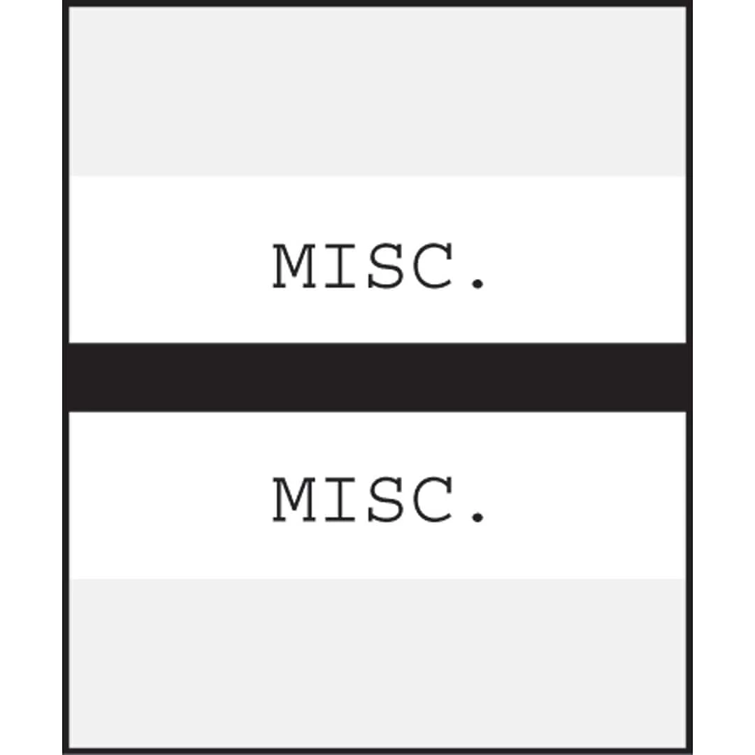 Medical Arts PressĀ® Standard Preprinted Chart Divider Tabs, MISC., Black