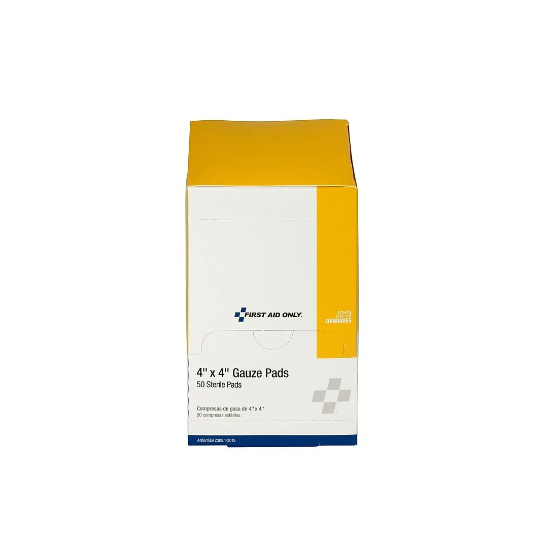 First Aid Only 4" Sterile 8-Ply Pads, 50/Box (J213) - Image 3