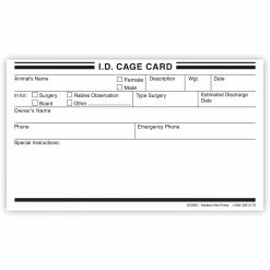 Medical Arts Press® Vet Cage Card, Room For Special Care Instructions, 3x5"