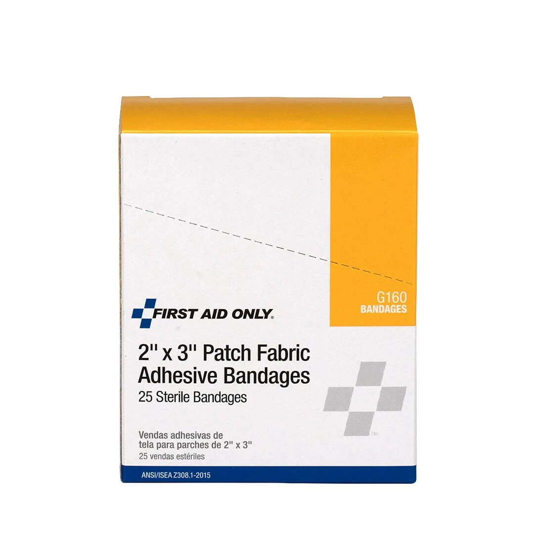 First Aid Only 2" X 3" Heavy Woven Fabric Adhesive Bandages, 25/Box (G160) - Image 2