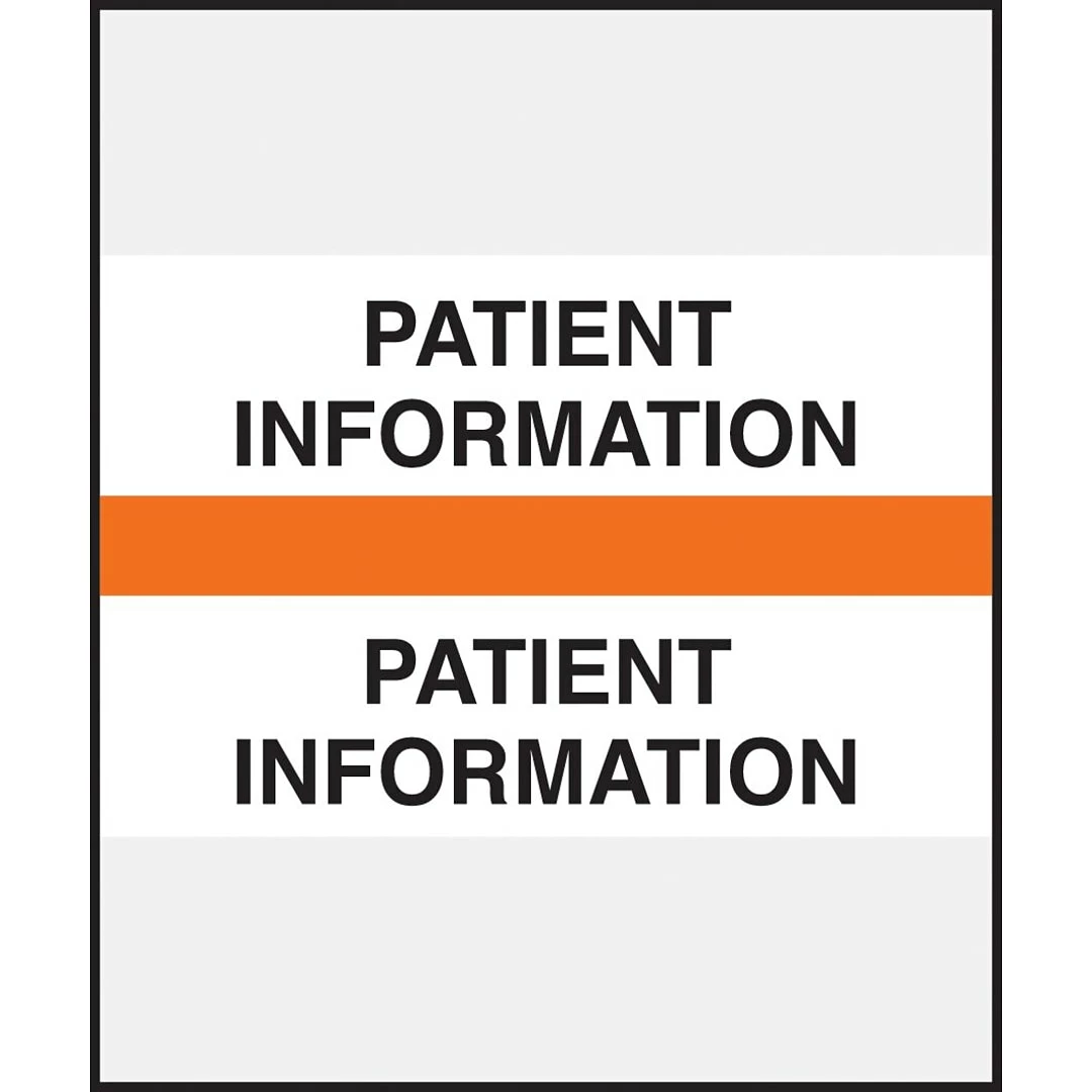 Medical Arts PressĀ® Standard Preprinted Chart Divider Tabs, Patient Information, Orange