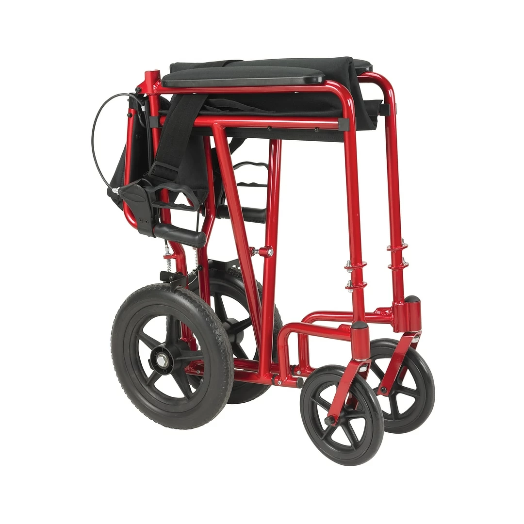 Drive Medical Lightweight Steel Transport Wheelchair Fixed Full Arms 19" Seat (TR39E-SV) - Image 3
