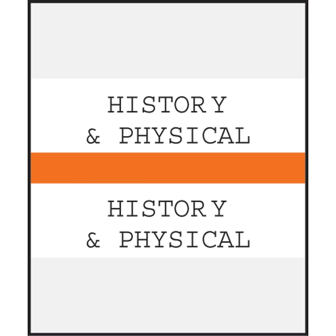 Medical Arts Press® Standard Preprinted Chart Divider Tabs; History & Physical, Orange