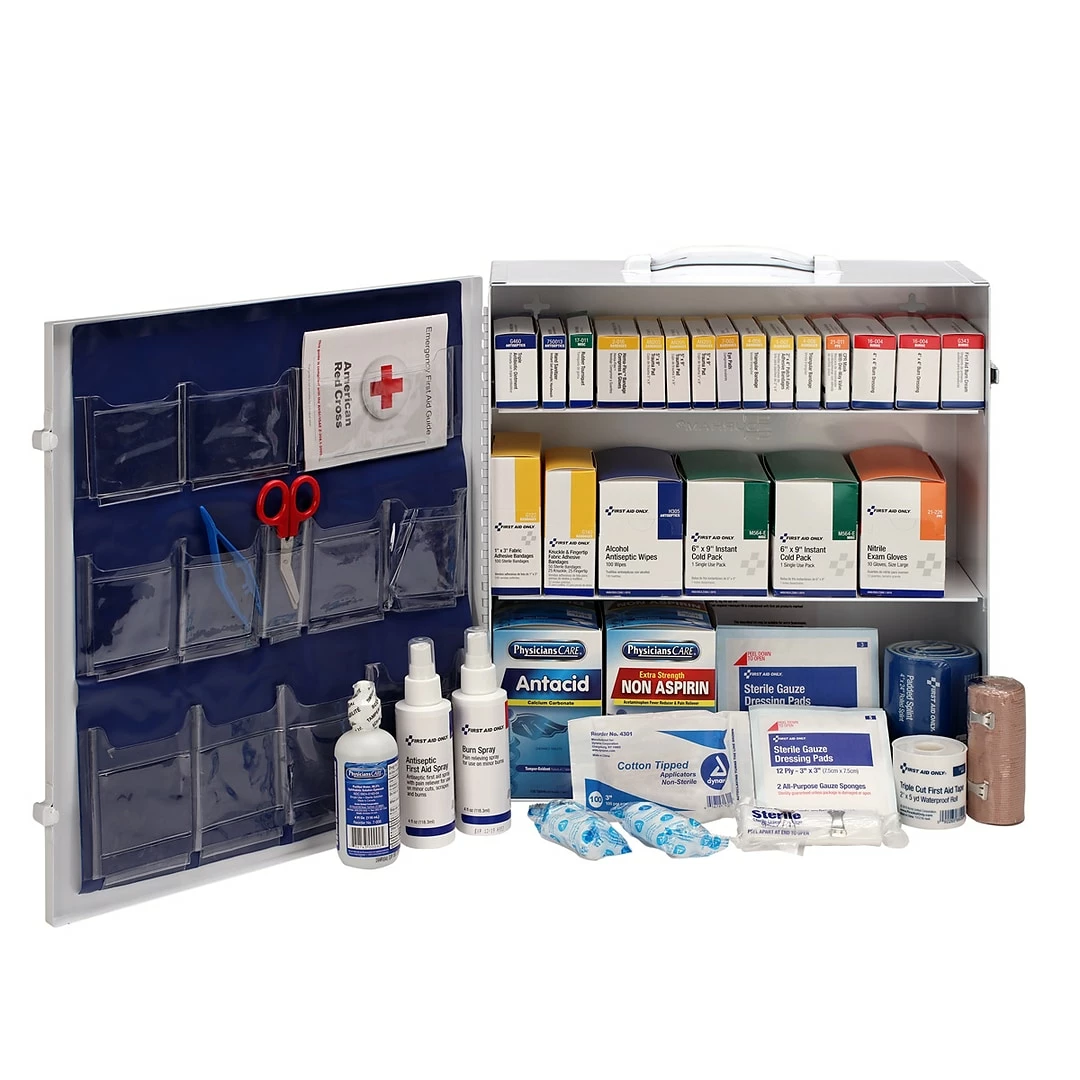 First Aid Only SmartCompliance Office Cabinet, ANSI Class A/ANSI 2021, 50 People, 241 Pieces, White, Kit (90608-021) - Image 2