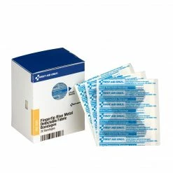 First Aid Only SmartCompliance 1.75"W X 2"L Fingertip Metal Detectable Bandages, 20/Box (FAE-3040)