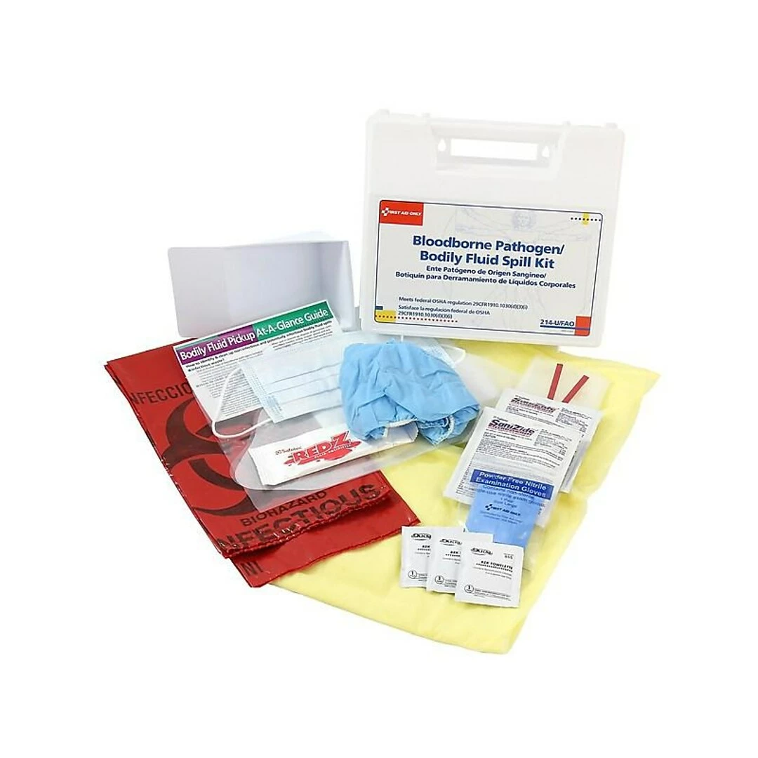First Aid Only Wall-Mount Bloodborne Pathogen And Bodily Fluid Spill Kit, 24 Pieces (214-U/FAO) - Image 2