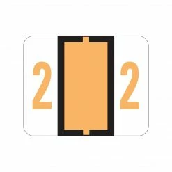 Smead BCCRN Color Coded Numeric Labels, 2, Light Orange, 500/Roll (67372)