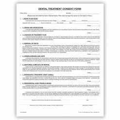 Medical Arts Press® Dental Consent Form; Rainbow FormFamily™, Dental