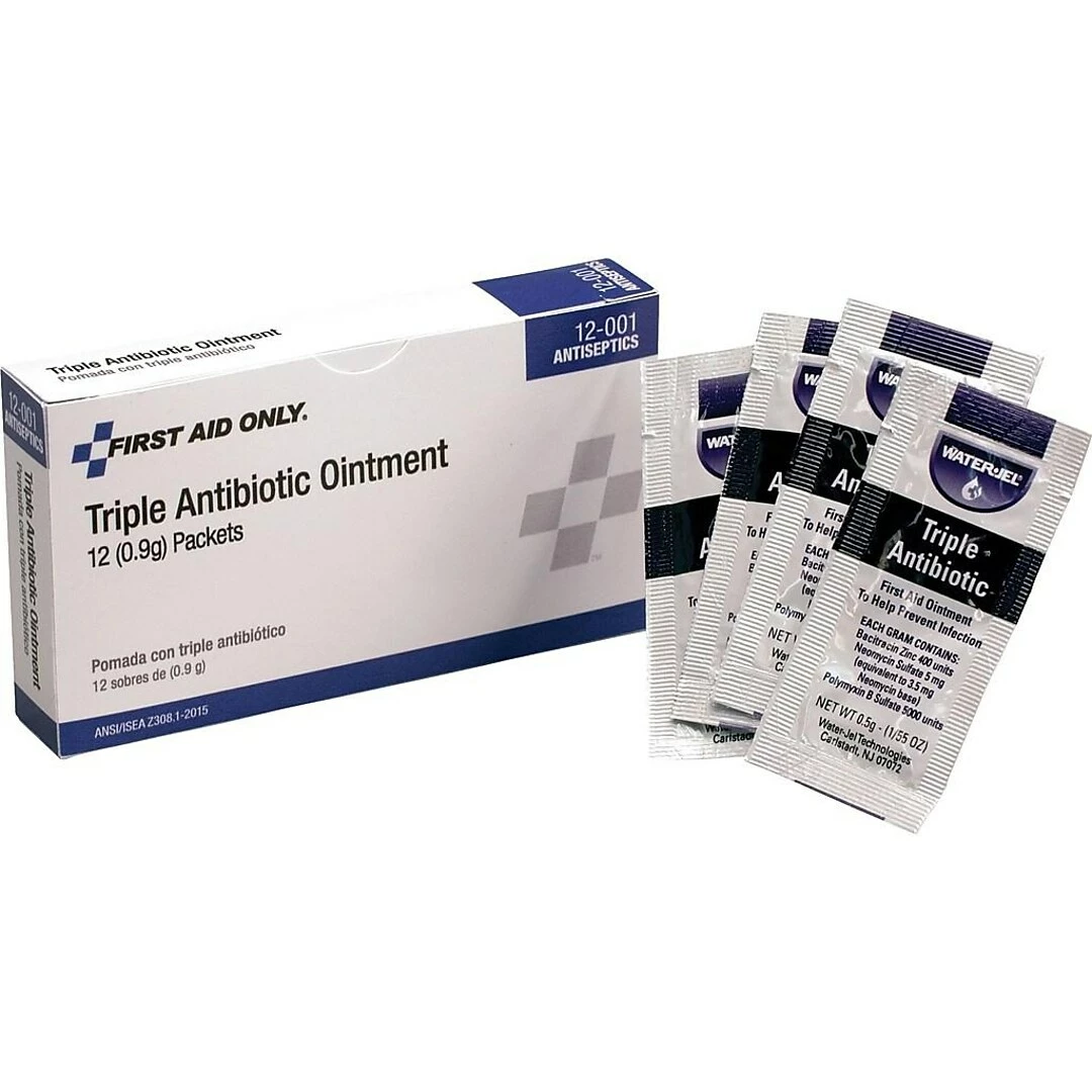 First Aid Only Triple Antibiotic Ointment, 0.02 Oz., 12/Box 12-001 - Image 2