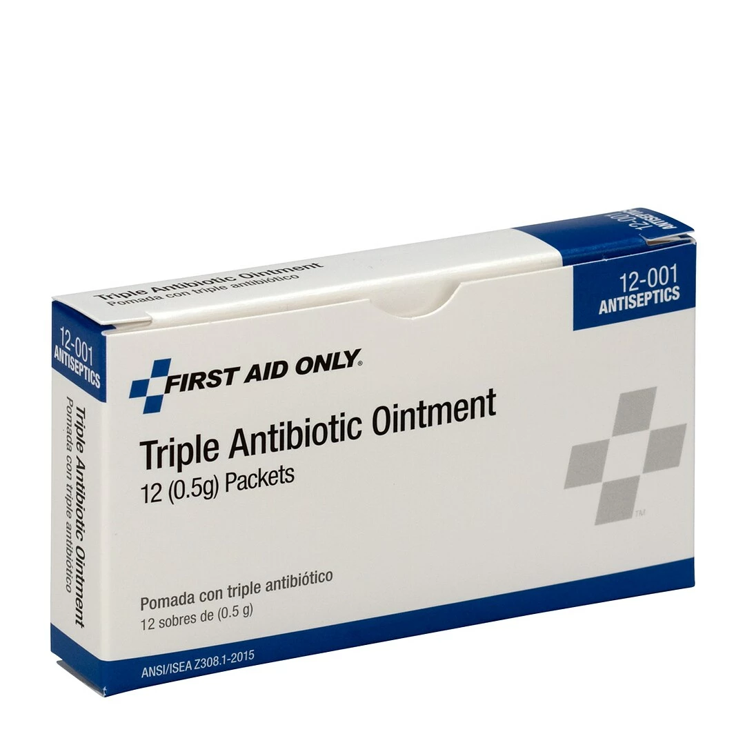 First Aid Only Triple Antibiotic Ointment, 0.02 Oz., 12/Box 12-001 - Image 3