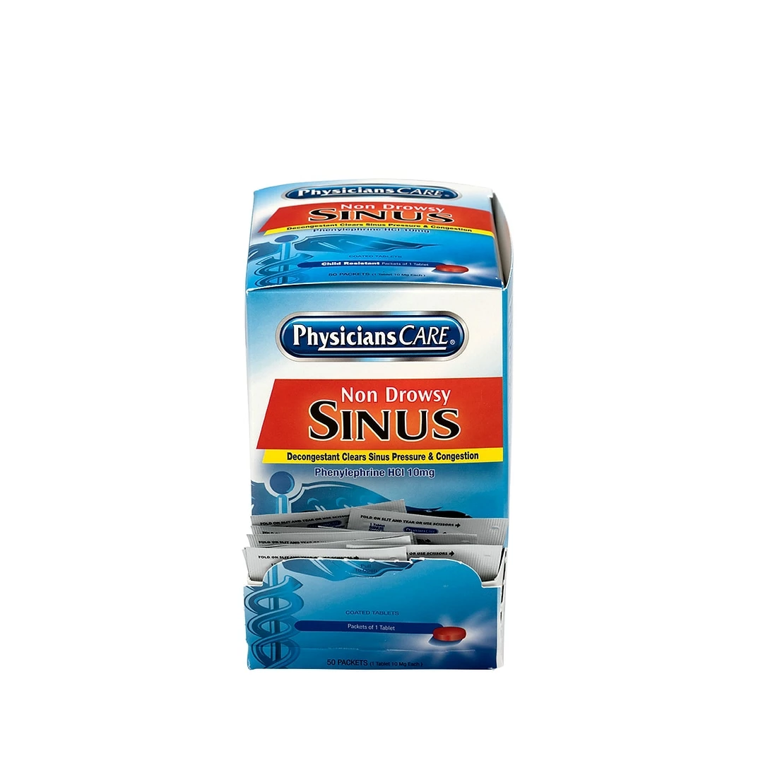 PhysiciansCare Sinus Decongestant Tablets, 50/Box (90087) - Image 2