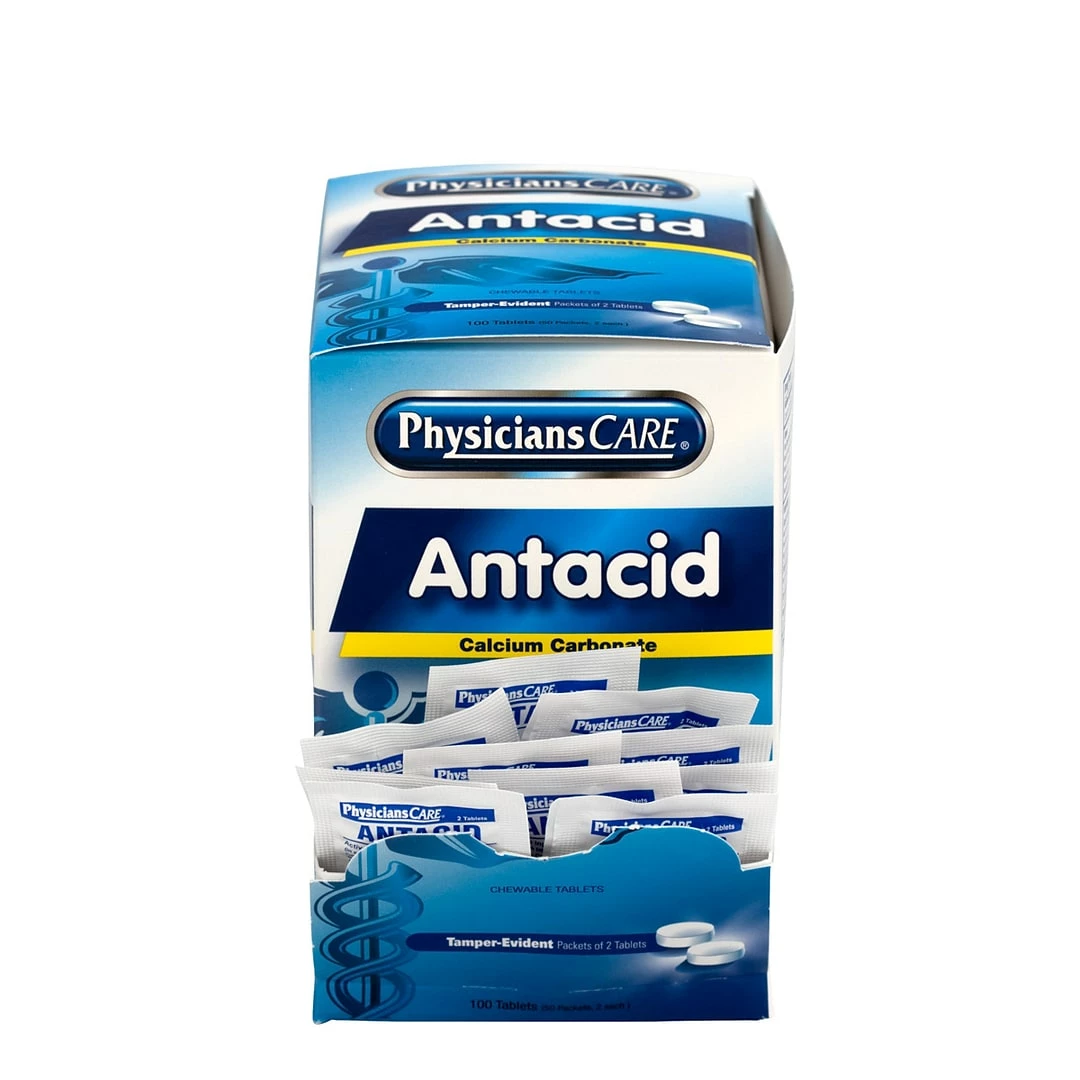 PhysiciansCare Antacid Chewable Tablets, 2/Packet, 50 Packets/Box (90089) - Image 2