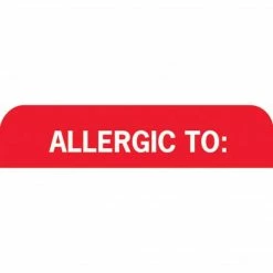 Medical Arts Press Allergy Warning Medical Labels, Allergic To:, Red And White, 1x3", 500 Labels