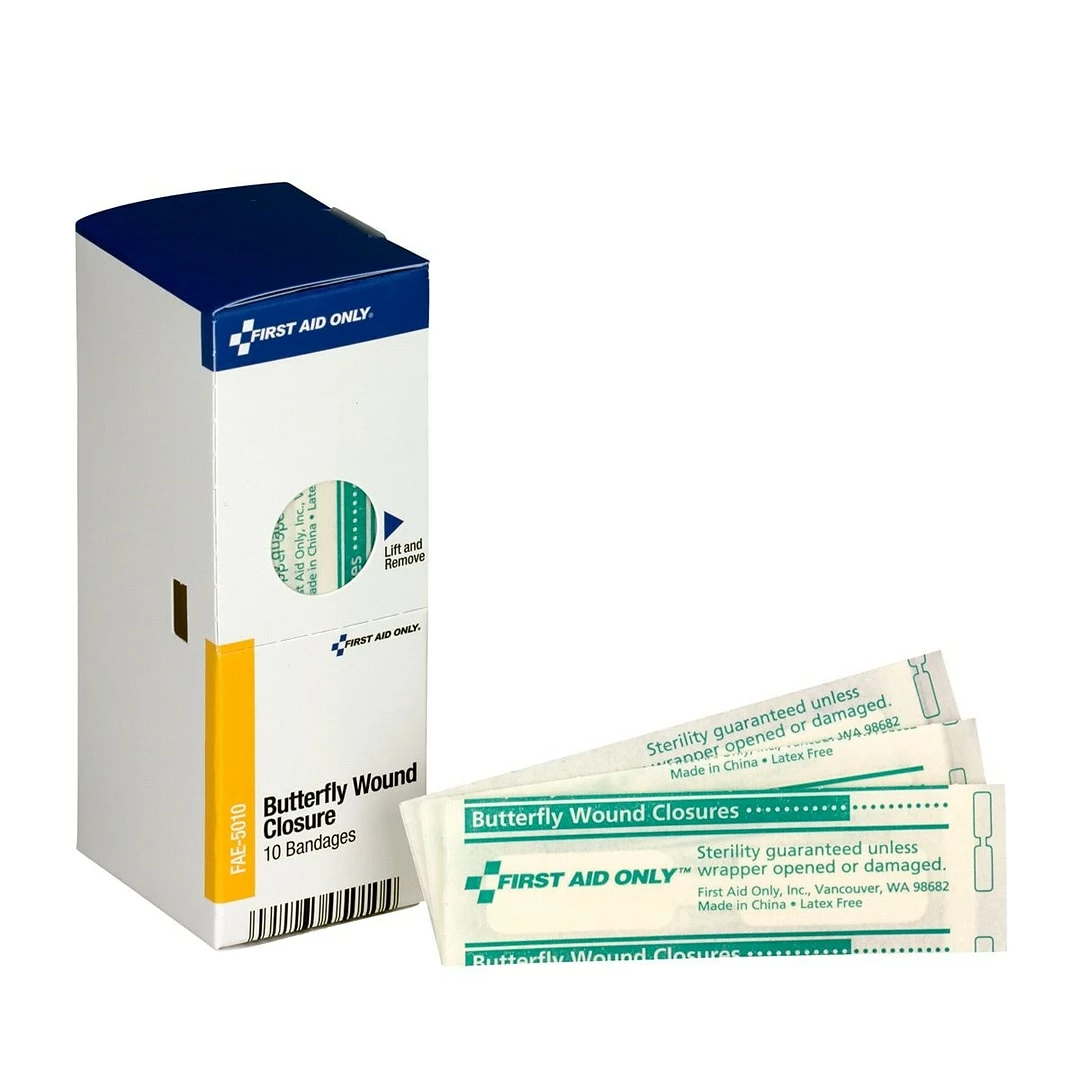 SmartCompliance First Aid Only Bandages, Smart Compliance, Butterfly Wound Closures, 3/8" X 1-3/4", 10/Box (FAO3020) - Image 3