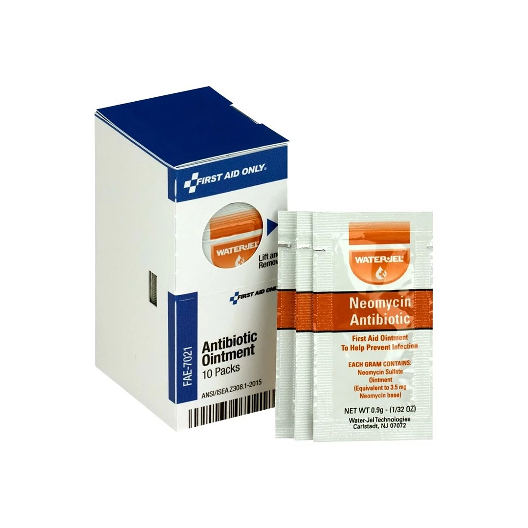 First Aid Only SmartCompliance Refill Antibiotic Ointment Packets, 0.03 Oz., 10/Box (FAE-7021)