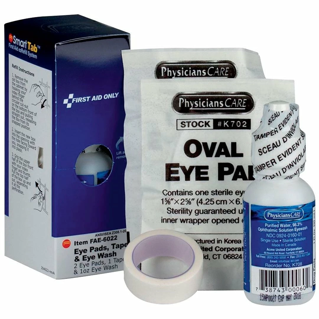 First Aid Only™ ANSI SmartCompliance Refill Eye Wash, Eye Pads & Tape For Up To 10 Persons, 1/Box (FAE-6022) - Image 3