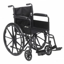 Drive Medical Silver Sport 1 Wheelchair With Full Arms And Swing Away Removable Footrest (SSP118FA-SF)