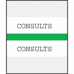Medical Arts Press® Standard Preprinted Chart Divider Tabs; Consults, Green